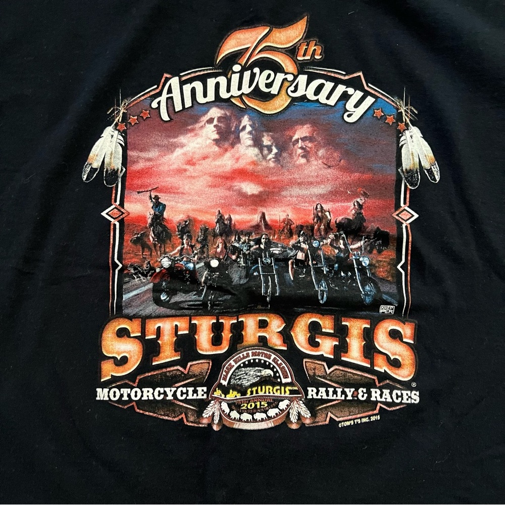 Sturgis Motorcycle‎ T-Shirt Size L 75th Anniversary 2015 Rally - Picture 6 of 9